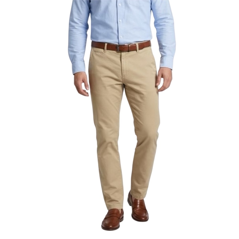 Bonobos Mens Washed Chinos Khaki Tan Cotton Straight Leg Pants 32x30